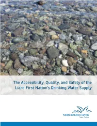 The Accessibility, Quality, and Safety of the Liard First Nation's Drinking
