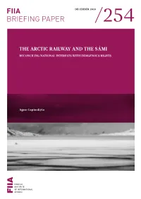 The Arctic Railway and the Sámi: Reconciling National Interests With