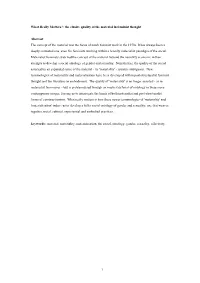 The Elusive Quality of the Material in Feminist Thought