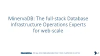 The Full-Stack Database Infrastructure Operations Experts for Web-Scale