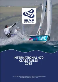 470 Class Rules 2013 2 INTRODUCTION