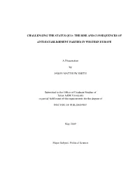 Challenging the Status Quo: the Rise and Consequences Of
