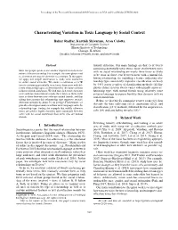Characterizing Variation in Toxic Language by Social Context