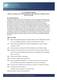 CITY of NEDLANDS TIMELINE (Based on Secondary Sources and Compiled by R