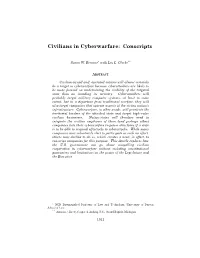Civilians in Cyberwarfare: Conscripts