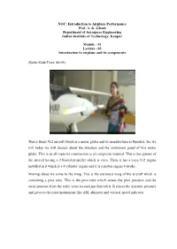 Introduction to Airplane Performance Prof. AK Ghosh Department Of