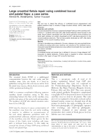 Large Oroantral Fistula Repair Using Combined Buccal and Palatal Flaps: a Case Series Ahmed N