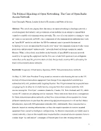 The Political Hijacking of Open Networking. the Case of Open Radio Access Network