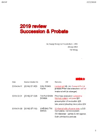 2019 Review Succession & Probate