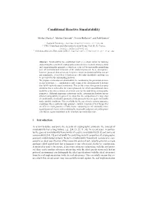 Conditional Reactive Simulatability