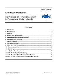 ENGINEERING REPORT Study Group on Flow Management In