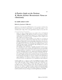 R. Moshe Isserles' Revisionistic Views on Christianity