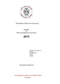 Register of Planning Applications 2013