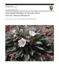Annotated Checklist of Vascular Flora Dinosaur National Monument