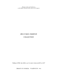 Jelly Roll Morton Collection [Finding Aid]