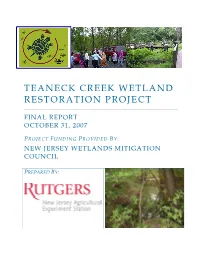 Teaneck Creek Wetland Restoration Project