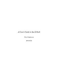 A User's Guide to the Z-Shell