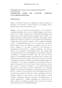 Cornerstone Works for Catalytic 1,3-Dipolar Cycloaddition Reactions