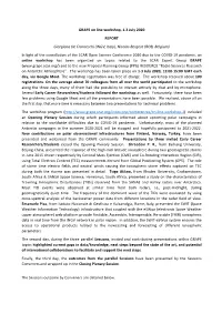 GRAPE on Line Workshop, 1-3 July 2020 REPORT Giorgiana De