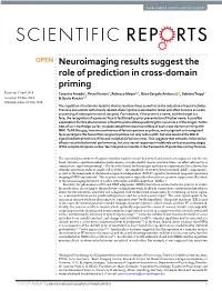 Neuroimaging Results Suggest the Role of Prediction in Cross-Domain Priming