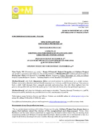 Rick Miramontez/ Patrick Lazour Rick@Oandmco.Com / Patrick@Oandmco.Com 212-695-7400