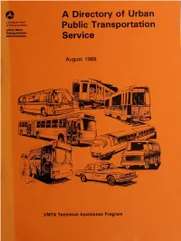 A Directory of Urban Public Transportation Service