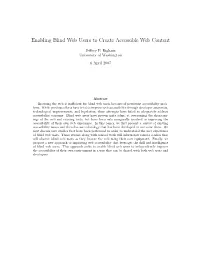 Enabling Blind Web Users to Create Accessible Web Content