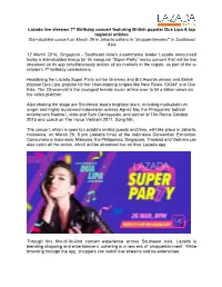 Lazada Live Streams 7Th Birthday Concert Featuring British Popstar