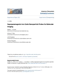 Superparamagnetic Iron Oxide Nanoparticle Probes for Molecular Imaging