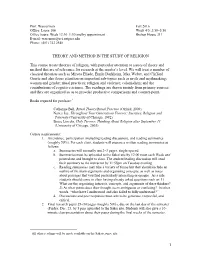 1 THEORY and METHOD in the STUDY of RELIGION This Course