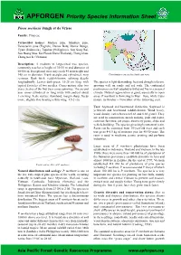 APFORGEN Priority Species Information Sheet