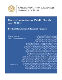 House Committee on Public Health April 28, 2015
