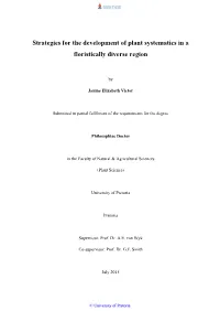 Strategies for the Development of Plant Systematics in a Floristically Diverse Region
