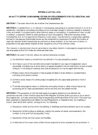 The Condominium Act