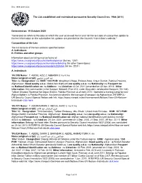 19 October 2020 "Generated on Refers to the Date on Which the User Accessed the List and Not the Last Date of Substantive Update to the List