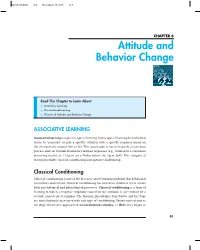 Attitude and Behavior Change