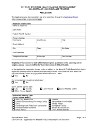 Cal-Mortgage Application and Supporting Documents Checklist