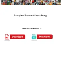Example of Rotational Kinetic Energy