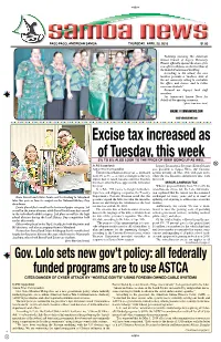 Excise Tax Increased As of Tuesday, This Week