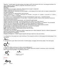 Identify Organic Functional Groups, Bond Types And