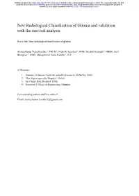 New Radiological Classification of Glioma and Validation with the Survival Analysis