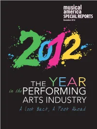 Performing Arts Industry a Look Back, a Peek Ahead in the Introduction Whew