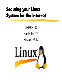 Securing Your Linux System for the Internet