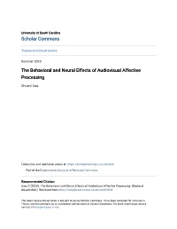 The Behavioral and Neural Effects of Audiovisual Affective Processing