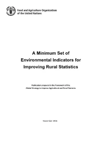 A Minimum Set of Environmental Indicators for Improving Rural Statistics