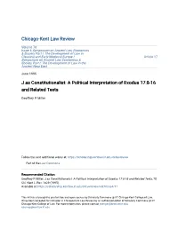 A Political Interpretation of Exodus 17:8-16 and Related Texts