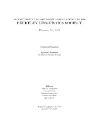 Berkeley Linguistics Society