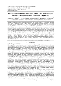 Experiential and Logical Structures Within Karo Batak Nominal Groups: a Study in Systemic Functional Linguistics*