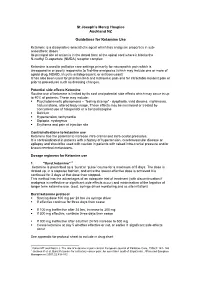Guidelines for Ketamine Use