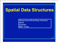 Hierarchical Bounding Volumes Grids Octrees BSP Trees Hierarchical